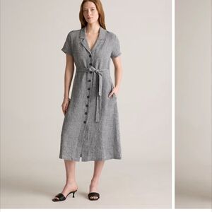 Quince Women's Classic Mini Gingham Dress, Size Large, NWT